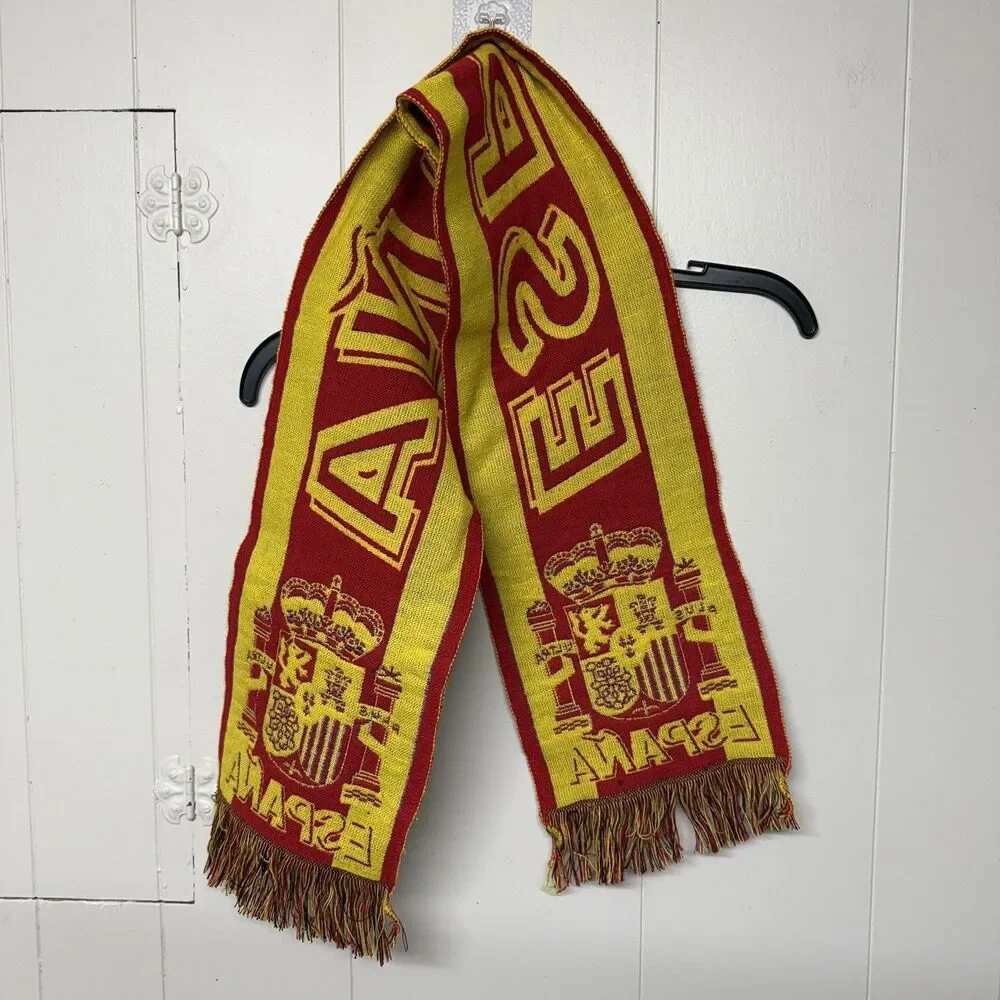 España Spain National Team Scarf World Cup Soccer Red Yellow Blue Warm NWOT